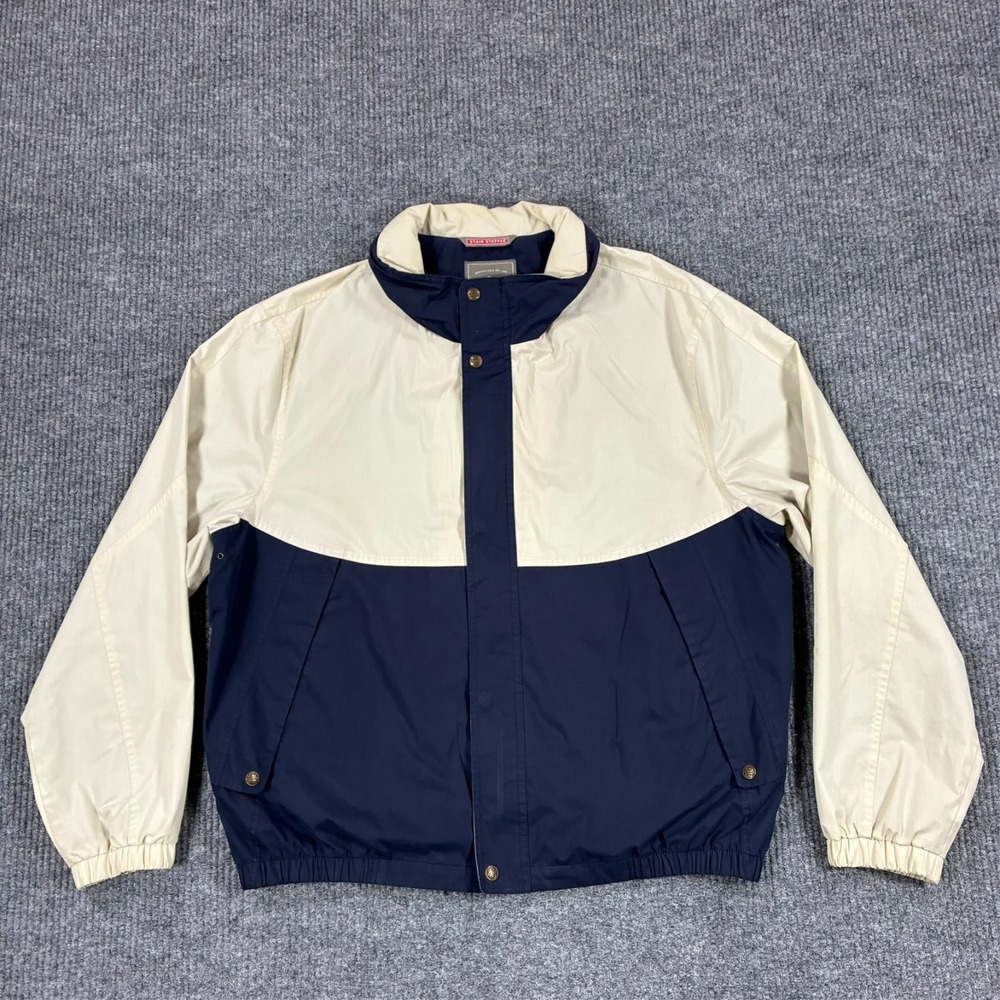Pacific Trail Stain Stopper Mens XL Navy Cream Colorblock Windbreaker Jacket